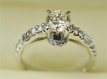18K Gold 1.28 Carats t.w. Diamond Engagement Ring, retail $5,800
