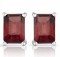 2.40ct GARNET on 925 STERLING SILVER with PLATINUM EARRINGS