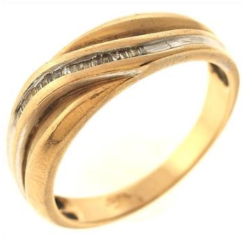 4.1 Gram 10kt Two-Tone Gold Diamond Accent Wedding Band