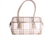 BURBERRY Classic Pink Check-Print Handbag