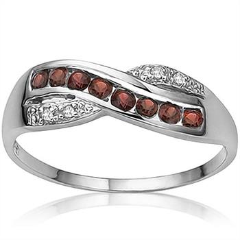 Genuine Ruby (0.4ct) with White Diamond (0.01ct, 2pcs) on Platinum over 925 Sterling Silver Ring (2.01 Gram)