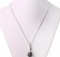 Genuine Tahitian Pearl and White CZ/Black Spinel Overlay Platinum Sterling Silver Pendant Necklace (10-10.5MM)
