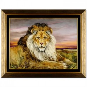 Katon: "African Lion" Framed Original Oil Painting on Canvas (49.5"x39.5"), Hand Signed with Certificate, listed at $3,740