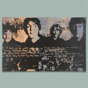 Rodgers: "The Beatles" One-of-a-Kind Hand-Pulled Silkscreen on Canvas(40"x26"), Gallery Wrapped & Hand Signed with Certificate, listed at $3,250