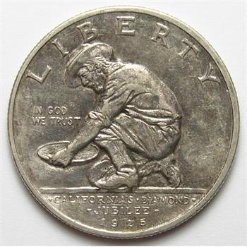 Scarce Silver 1925-S California Diamond Jubilee Commemorative U.S. Half Dollar - Only 86,594 Minted