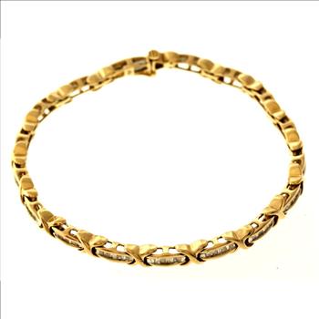 0.85ctw Diamond 10kt Gold Bracelet