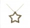 0.85ctw Round Brilliant Cut Diamond Star Pendant with 10K White Gold Necklace