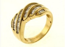 1.20ctw Baguette Cut Diamond Ring 18kt Yellow Gold