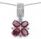 1.35ctw Ruby with White Topaz Pendant Necklace