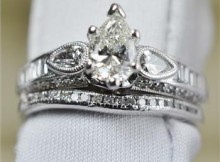 1.41ctw Diamond Wedding Set Platinum/18K Gold, Retail $7,137