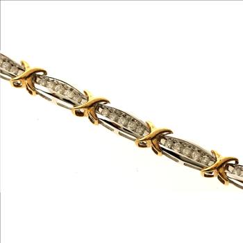 1.75ctw Round Brilliant Cut Diamond Bracelet 10kt Two-Tone Gold
