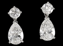 1.75ctw Round Brilliant and Pear Cut Diamond Earrings in 14K White Gold