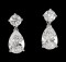 1.75ctw Round Brilliant and Pear Cut Diamond Earrings in 14K White Gold