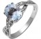 10K White Gold Diamond and Aquamarine Ring, Retail $610