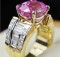 16.27 Carats t.w. Diamond & Pink Sapphire Ring 18K Gold 20.40 Grams, Retail $26,795