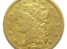 1836 U.S. $5 Gold (.900 Fine) Classic Head Half Eagle - Only 553,147 Minted - Tough To Find