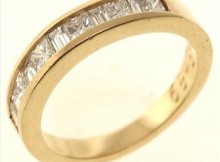 1ctw Baguette And Princess Cut 14kt Yellow Gold Wedding Band