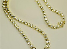 34.70 Grams 14K Gold 4.64 Carats t.w. Diamond Eternity Dinner Necklace, Retail $15,100
