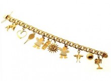 48.9 Gram 14K Yellow Gold Charm Bracelet (10 Charms)