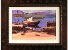 Bold Lines: Framed Untitled Original Acrylic on Canvas (34" x 26.5") by Vlad Yakerson, Hand Signed with Certificate, Listed at $2,500