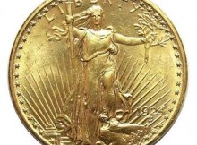 Brilliant Uncirculated Gold (.900 Fine) 1924 St. Gaudens $20 Gold Eagle - Contains Nearly 1 Troy Oz. of Pure Gold