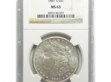 Brilliant Uncirculated NGC Slabbed MS-63 1881-S Morgan Silver Dollar