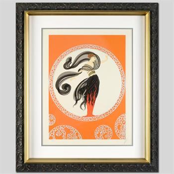 Erte (1892-1990): "Flames Of Love" Framed Ltd Ed Serigraph, Hand Signed with Certificate, Listed at $9,550