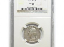 KEY DATE NGC Slabbed VF-30 1932-S Silver Washington Quarter- Only 408,000 Minted - Tough to Find