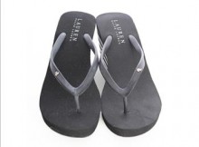 LAUREN BY RALPH LAUREN B&W Wedge Heel Flip Flops