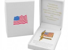 MARCEL DRUCKER Patriotic Pin with Swarovski Crystals (Brand New)