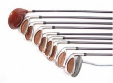 Peerless Golf Bag and Golf Clubs, 11 Pieces