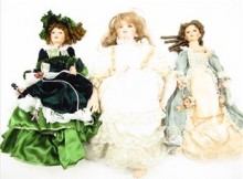 Porcelain Dolls, 3 Pieces