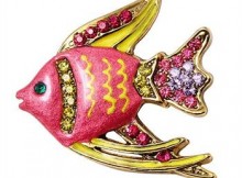 RUCINNI SWAROVSKI CRYSTALLIZED ANGEL FISH FANCY BROOCH (Brand New)