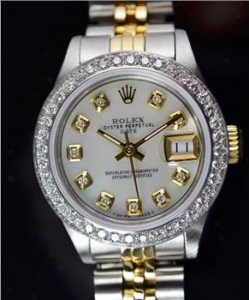 Rolex 26MM 18KGold/SS Watch Diamond Bezel & Dial, Circa 1980, Retail $6,575