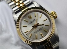 Rolex 26MM Oyster Perpetual 18K/SS Watch Ref # 69173 Circa 1987 Papers