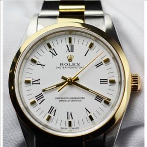 Rolex Oyster Perpetual 18K/SS 34 MM Watch Ref # 14203M Circa 2000