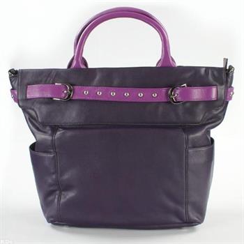 Simply Nina Purple Leather Tote, Made from Genuine Lambskin, Listed at $600
