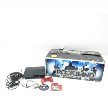 Sony PS3 Console And Rock Band Bundle Set