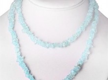 Stunning Genuine Blue Topaz Chips 36" Necklace, Total Weight: 45 Grams