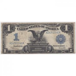 Tough to Find - 1899 U.S. $1 Black Eagle Silver Certificate Large Note - Vintage American Currency