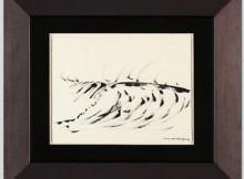 Wyland: "Wave" Custom Framed Original Sumi Ink Painting, Hand Signed with Certificate of Authenticity, Listed at $3,200