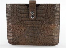 iLuxury Brown Leather iPad Sleeve, Made from Genuine Crocodile Leather, Listed at $1,750