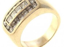 1.42ctw Princess And Round Brilliant Cut Diamond Ring 14kt White Gold