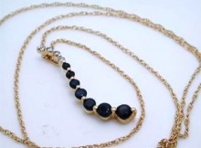 14K Yellow Gold 1.00ctw Genuine Sapphire & Diamond "Jorney" Necklace, Retail $1,175