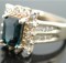 14K Yellow Gold 1.75ctw Genuine Midnight Blue Sapphire & Diamond Ring, Retail $1,450