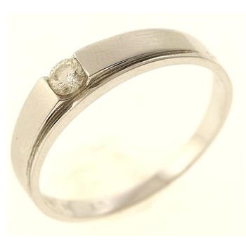 3.4 Gram 18kt White Gold Wedding Band With Diamond Accent