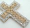 Large Solid 14K Gold Genuine Diamond Filigree Cross Pendant, Retail $1,375