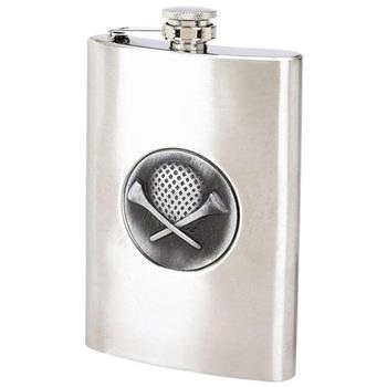 Maxam 8oz Stainless Steel Flask with Golf Emblem