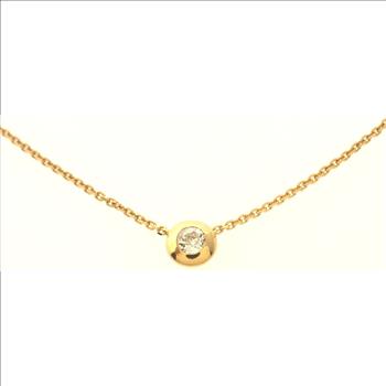 0.45ctw European Cut Diamond Pendant With Necklace 14kt Yellow Gold