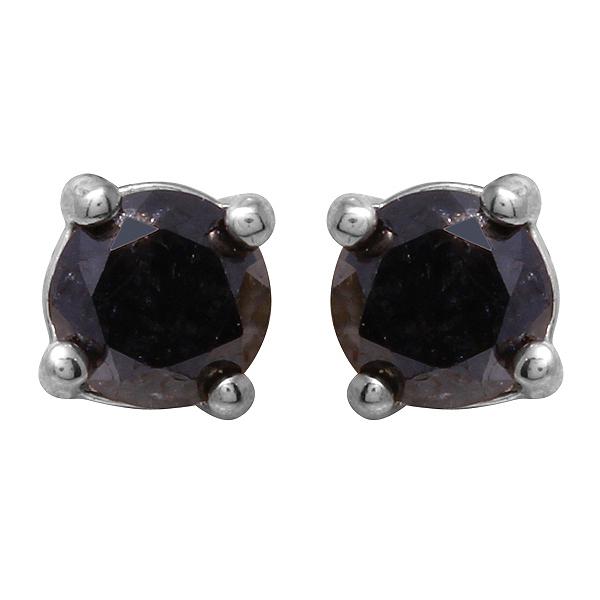 0.60ctw Genuine Black Diamond Stud Earrings Made in 925 Sterling Silver